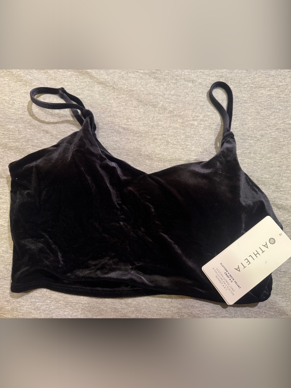 Athleta Black Velvet Bandeau Bralette